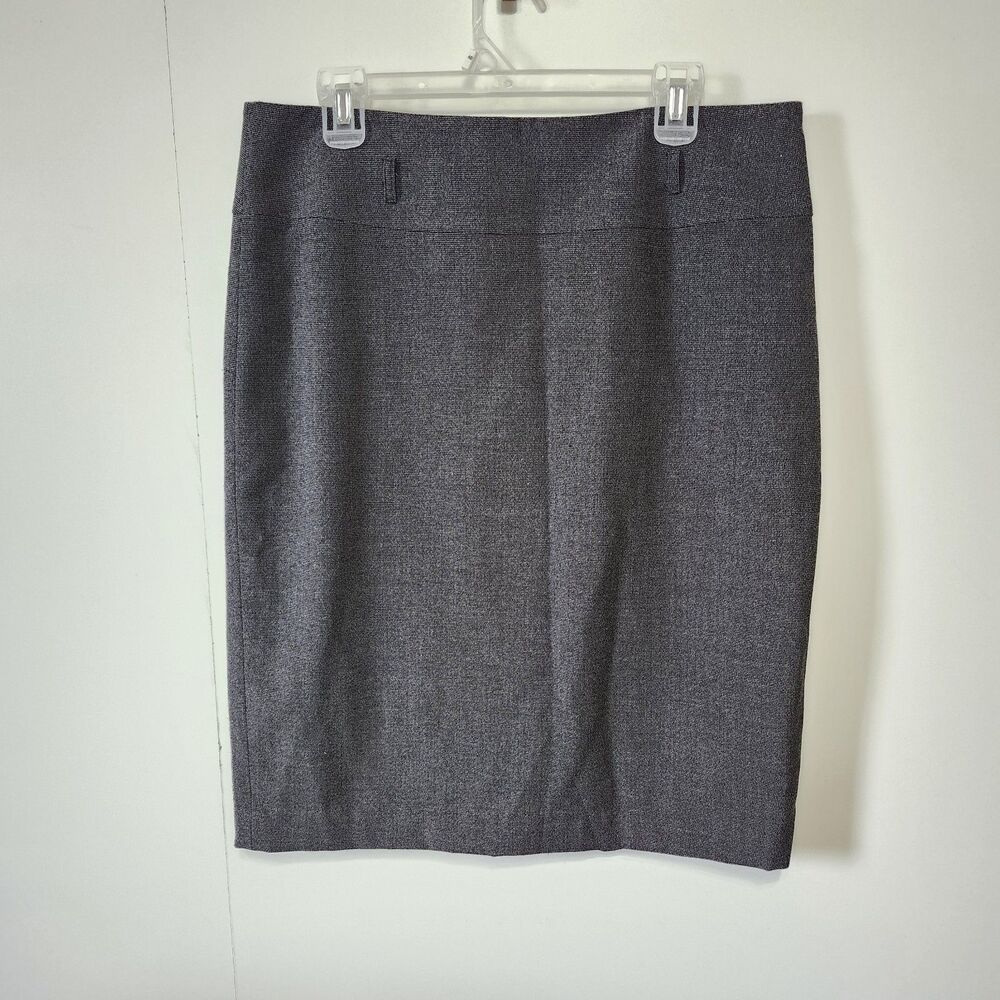 Apt 9 Gray  Black Pencil Skirt Size 14 Stretch Career Office Lined Midi